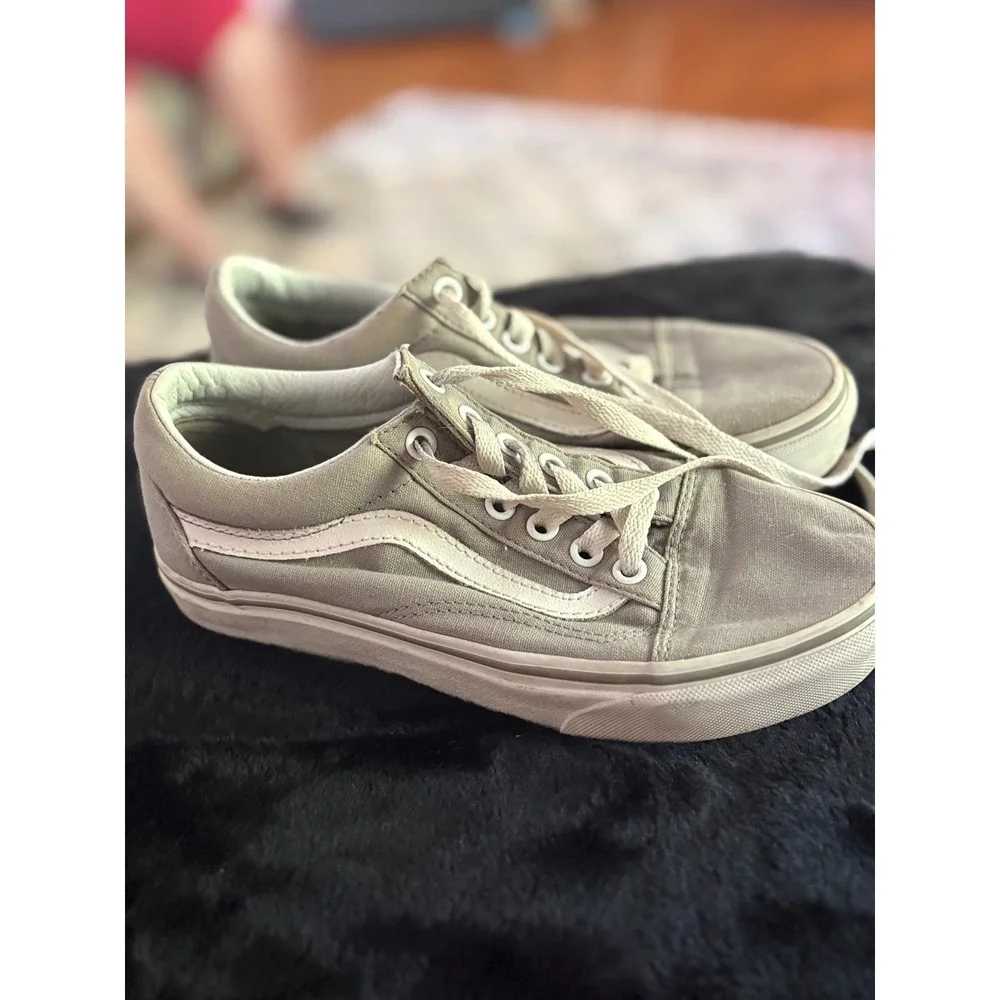 Vans Old Skool Gray Canvas Low Top Skate Shoes Mens 4 Womens‎ 5.5 500714